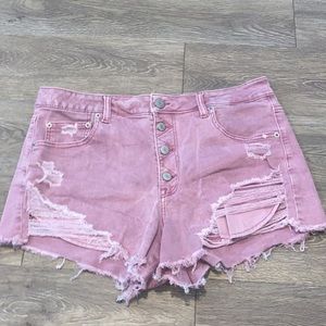 American Eagle pink Jean shorts